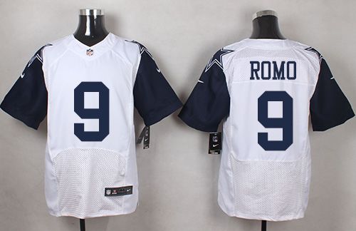 Nike Cowboys #9 Tony Romo White Men's Stitched NFL Elite Rush Jersey - Click Image to Close